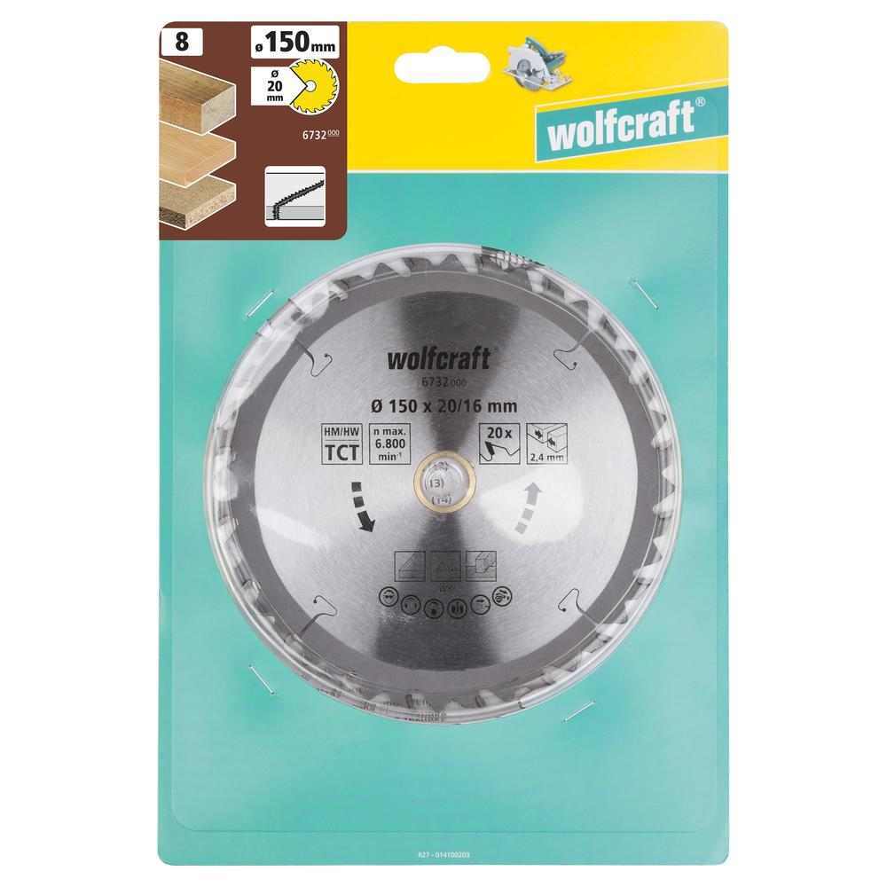 Wolfcraft List Kružne Pile 150 x 2,4 x 20 mm / Z=20 TCT (brzi, grubi rezovi) Za Ručne Kružne Pile – 6732000 - Slika 6