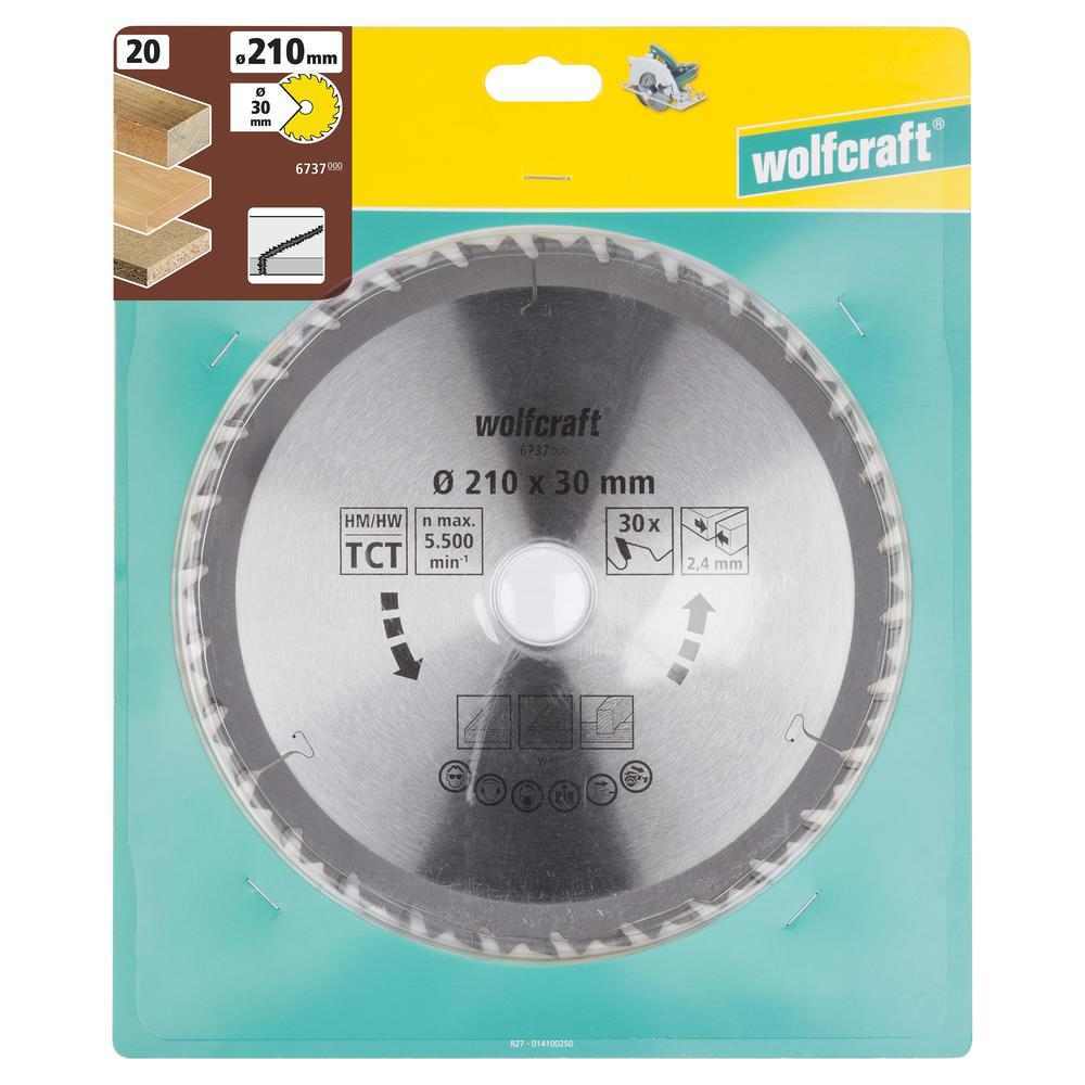Wolfcraft List Kružne Pile 210 x 2,4 x 30 mm / Z=30 TCT (brzi, grubi rezovi) Za Ručne Kružne Pile – 6737000 - Slika 6