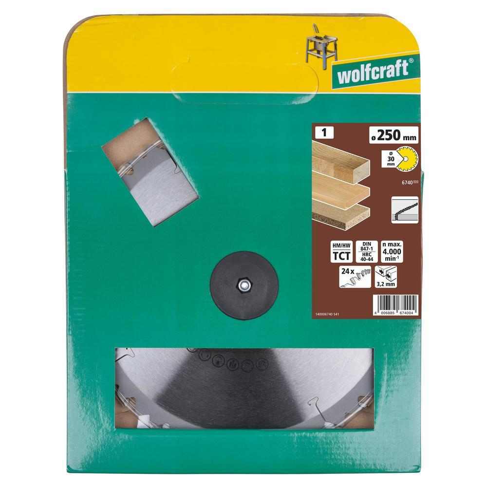 Wolfcraft List Kružne Pile 250 x 3,2 x 30 mm / Z=24 TCT (brzi, grubi rezovi) Za Stolne Kružne Pile – 6740000 - Slika 6