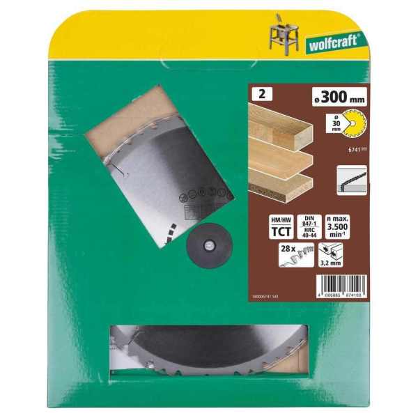 Wolfcraft List Kružne Pile 300 x 3,2 x 30 mm / Z=28 TCT (brzi, grubi rezovi) Za Stolne Kružne Pile – 6741000 - Slika 6