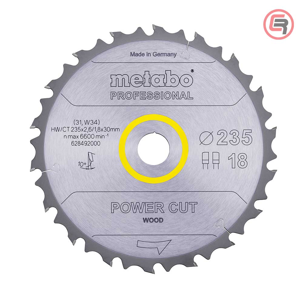 Metabo List Kružne Pile 235 × 2,6 / 1,8 × 30 / Z=18 FZ/FA 10* Power Cut Wood Professional – 628492000