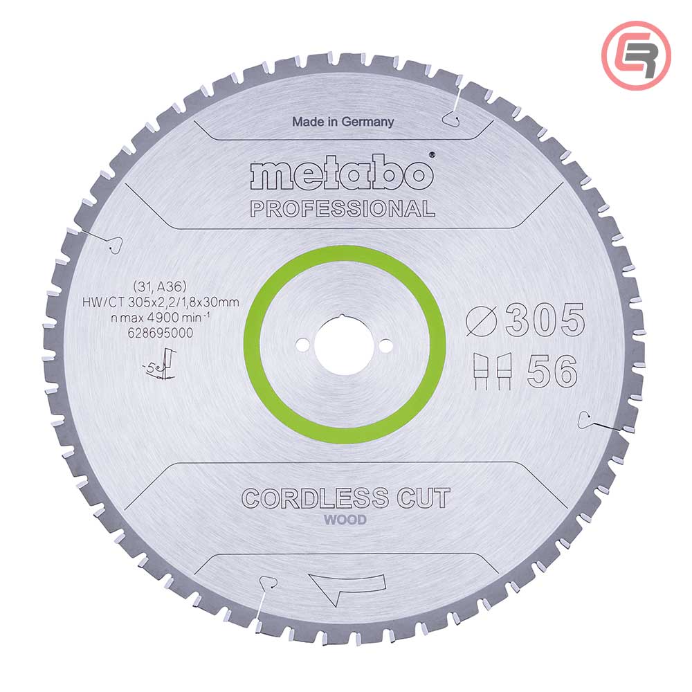 Metabo List Kružne Pile 305 × 2,2 / 1,8 × 30 / Z=56 WZ 5°NEG Cordless Cut Wood Professional – 628695000