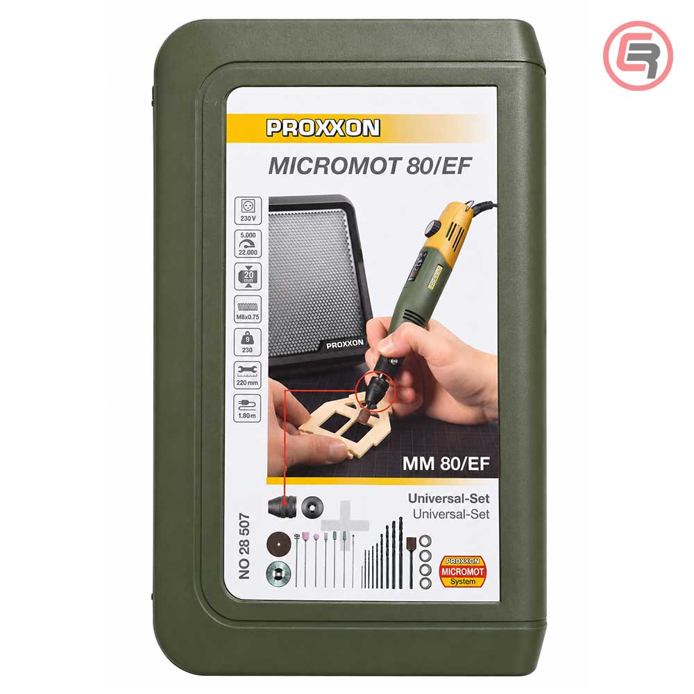 Proxxon Bušilica - Brusilica Micromot 80/EF U Setu Sa Priborom 230V Stezna Glava – 28507 - Slika 2