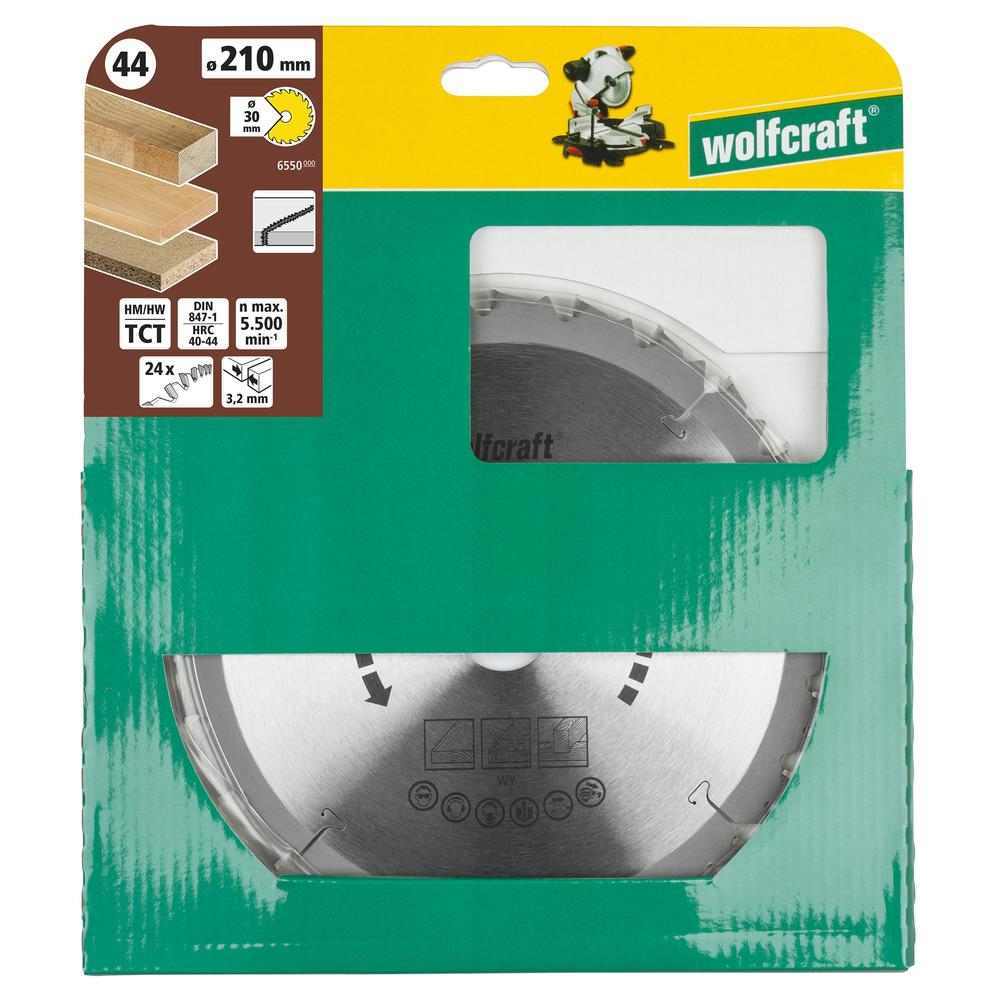 Wolfcraft List Kružne Pile 210 x 3,2 x 30 mm / Z=24 TCT (brzi, grubi rezovi) Za Preklopne Pile – 6550000 - Slika 6