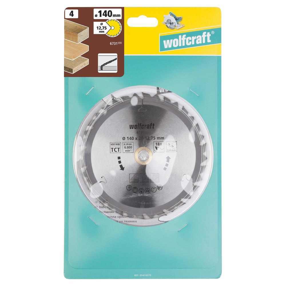 Wolfcraft List Kružne Pile 140 x 2,4 x 12,75 mm / Z=18 TCT (brzi, grubi rezovi) Za Ručne Kružne Pile – 6731000 - Slika 6