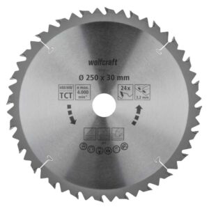 Wolfcraft List Kružne Pile 250 x 3,2 x 30 mm / Z=24 TCT (brzi, grubi rezovi) Za Stolne Kružne Pile – 6740000