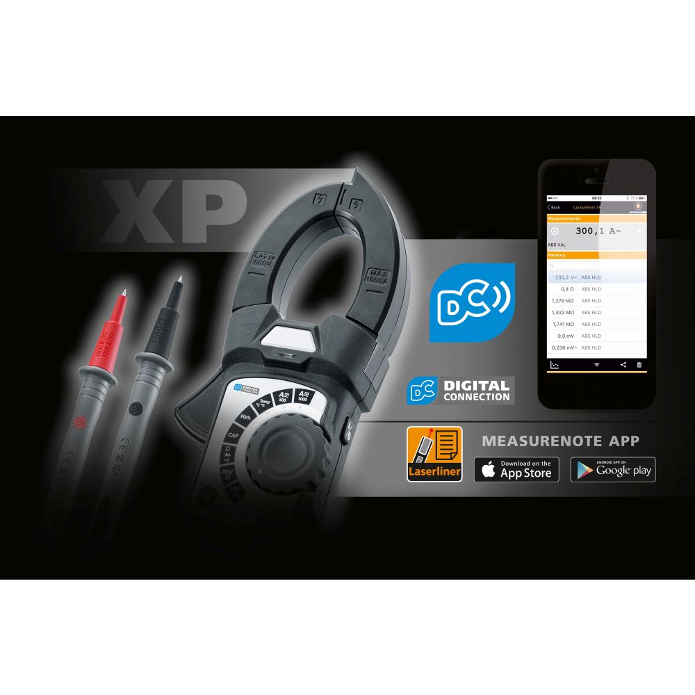 Laserliner Strujna Kliješta Multimetar Digitalni ClampMeter XP CAT III 1000V / CAT IV 600V – 083.043A - Slika 9