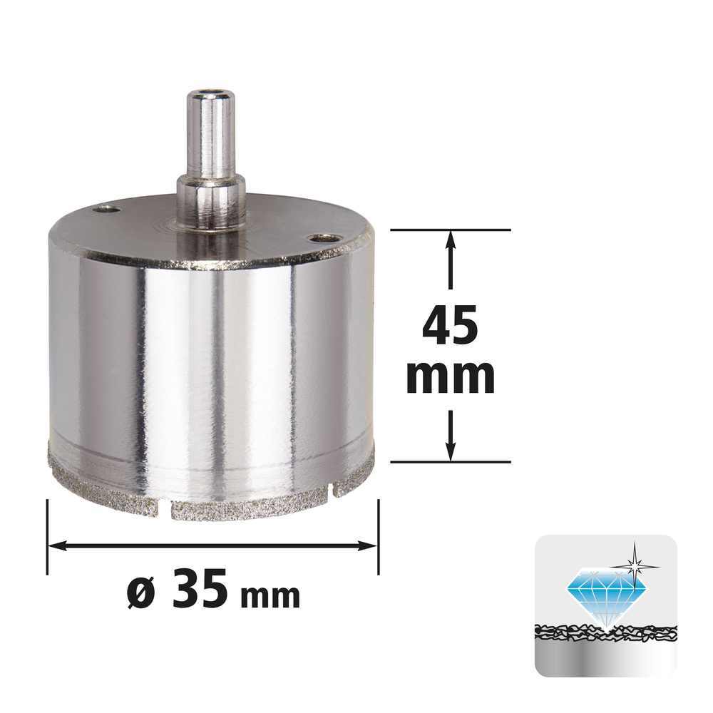 Wolfcraft Kruna Dijamantna Za Pločice "Ceramic" fi 35 / 45 mm Osovina 10 mm – 5926000 - Slika 6