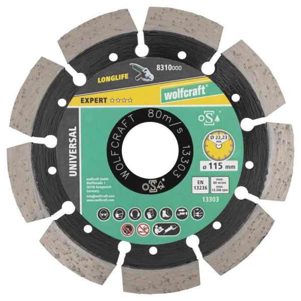 Wolfcraft Dijamantna Rezna Ploča "Pro Laser Universal" 115×22,23 mm – 8310000