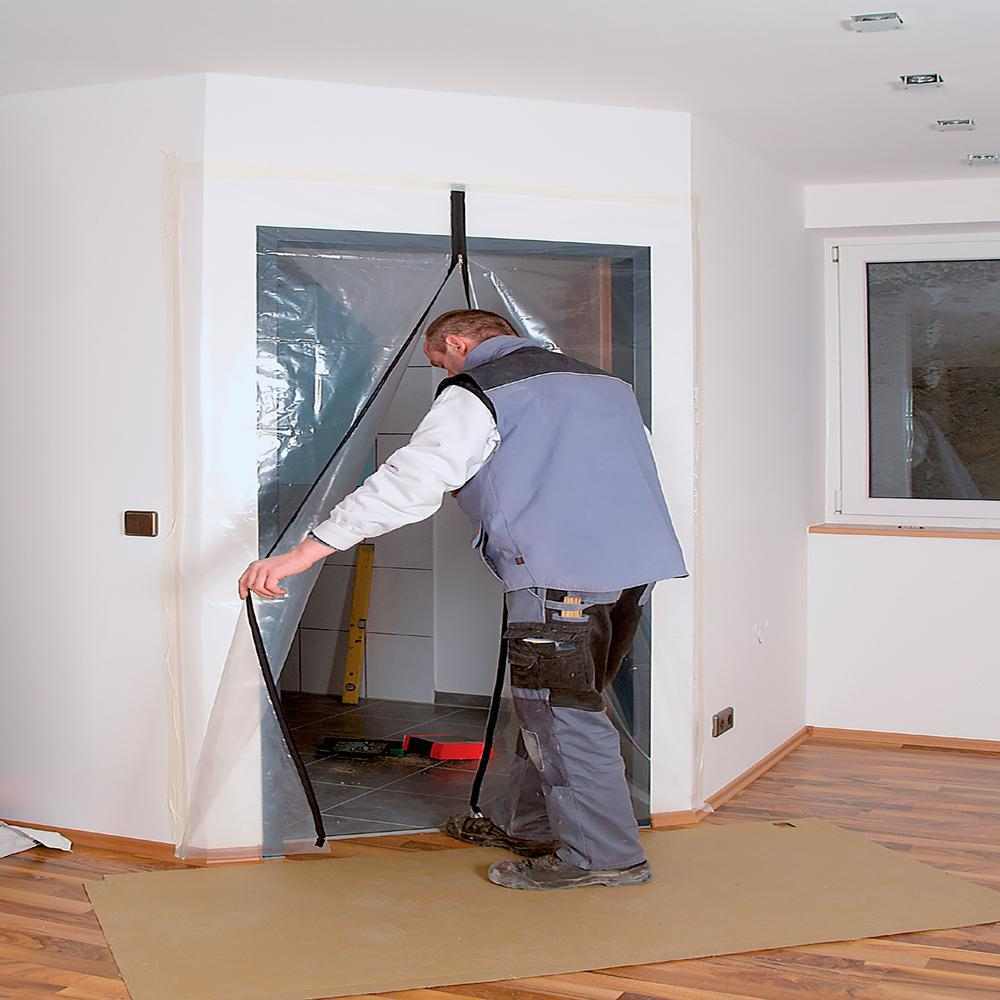 Wolfcraft Barijera Protiv Prašine / Vrata Od Folije S Patentnim Zatvaračem + Traka 1,25 x 2,25 m – 4005000 - Slika 7