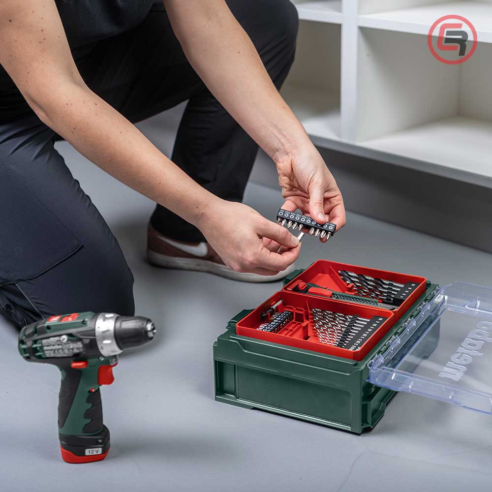 Metabo Bušilica-Odvijač Aku PowerMaxx BS Basic Set 12V 2xAKU (2,0Ah) LC 24 Mobile WorkShop – 600080710 - Slika 2