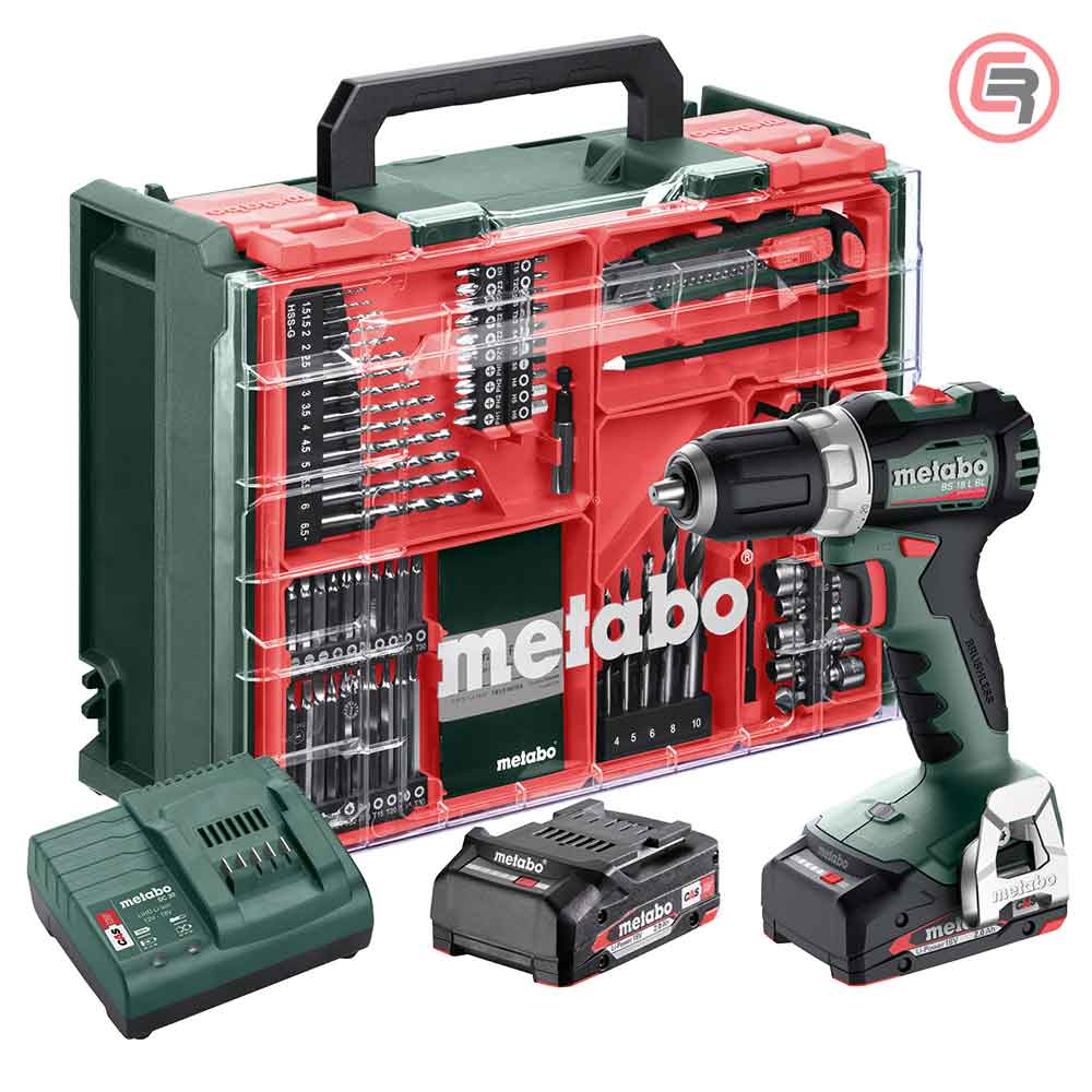 Metabo Bušilica – Odvijač Aku BS 18 L BL Set 2 x AKU LiPOWER (2,0 Ah) SC 36 WorkShop Sa Priborom – 613155710