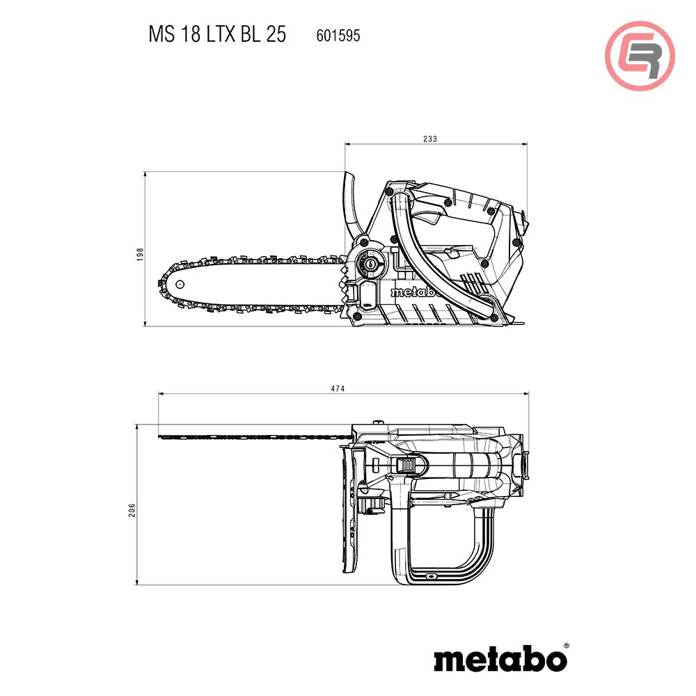 Metabo Pila Lančana Aku MS 18 LTX BL 25 / 18V (bez baterija i punjača) – 601595850 - Slika 10