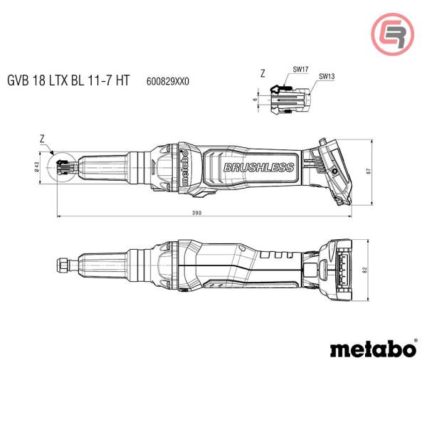 Metabo Brusilica Ravna Aku GVB 18 LTX BL 11-7 HT / 18 V (bez baterije i punjača) - 600829850 - Slika 7