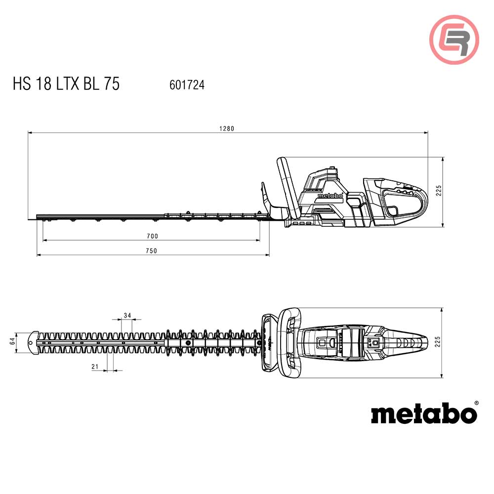 Metabo Makaze / Škare Za Živicu Aku HS 18 LTX BL 75 Mač 750 mm / 18 V (bez baterije i punjača) - 601724850 - Slika 11