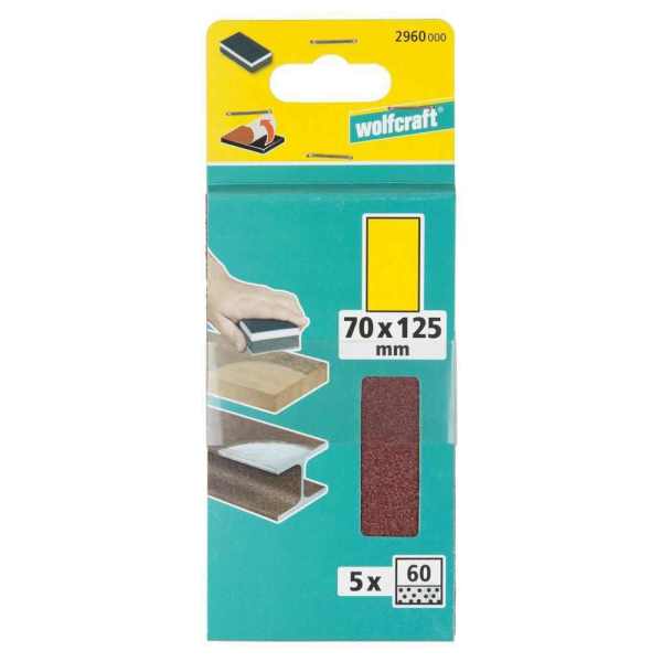 Wolfcraft Papir Brusni Čičak 70 x 125 mm GR 60 Za Drvo i Metal / 5 kom – 2960000 - Slika 4