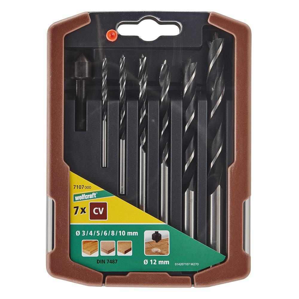 Wolfcraft Garnitura Svrdala Za Drvo CV 3 - 10 mm + Upuštač fi 12 mm U PVC Kutiji / 7 dijelna – 7107000 - Slika 2