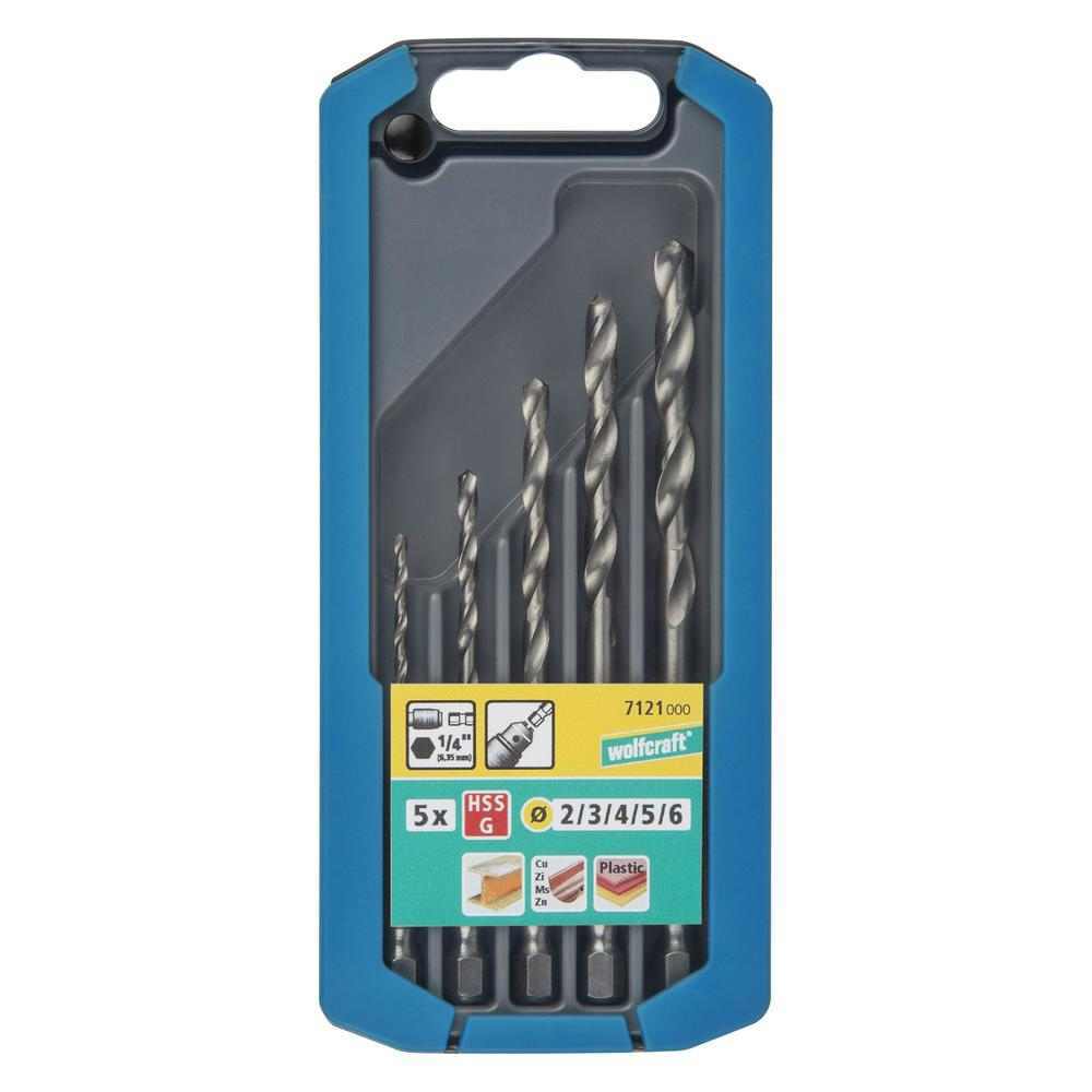 Wolfcraft Garnitura Svrdala Za Metal HSS 2 - 6 mm Prihvat 1/4" U PVC Kutiji / 5 dijelna – 7121000