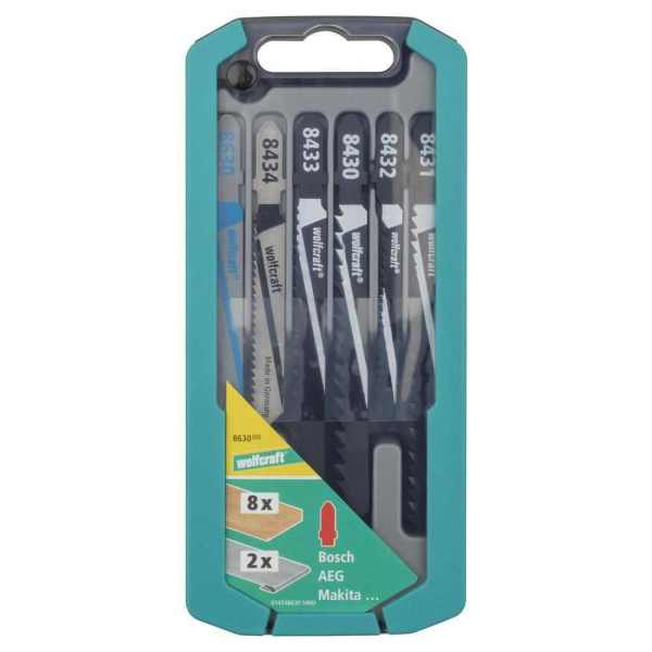 Wolfcraft Ubodne Pilice Za Drvo i Metal, T-Prihvat, PVC Kutija / 10 kom – 8630000