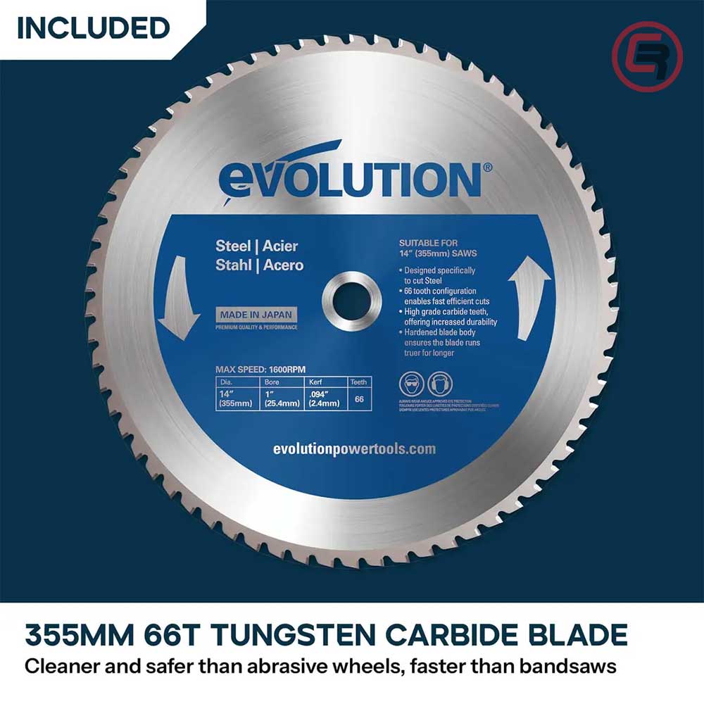 Evolution Preklopna Pila S355CPS Za Rezanje Metala Sa Listom TCT 66T fi 355 mm / 084-0003 - Slika 5